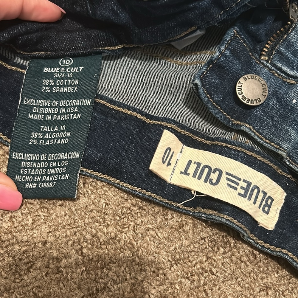 Girls Distressed Blue Cult Jeans - Picture 4 of 5